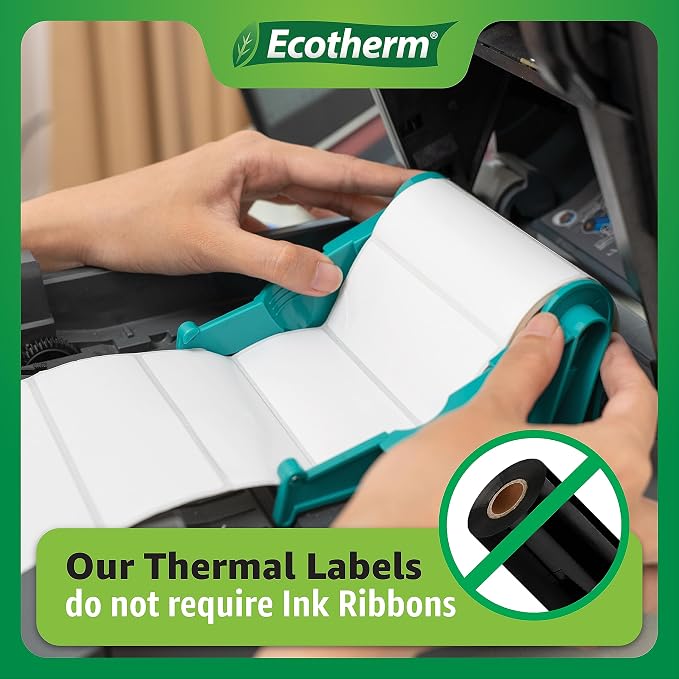 4" x 1.25" Thermal Labels | 6 Rolls | 12600 Labels | fits Zebra, Offnova - Image 4