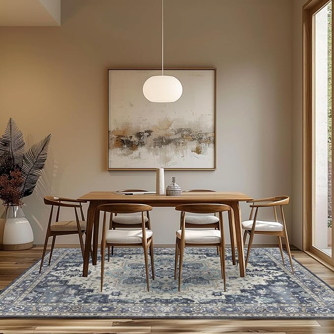 GENIMO 6x9 Area Rugs for Living Room, Machine Washable Non Slip Vintage Rugs - Image 3