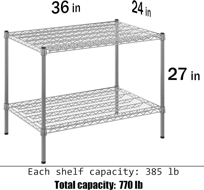 Regal Altair 24" Deep x 36" Wide x 27" Height Wire Shelving Kit | 2-Tier | NSF - Image 3