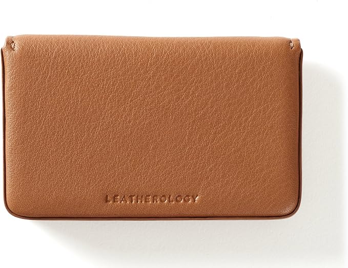 Leatherology Cognac Business Card Case, Magnetic Closure ID Holder, Full Grain - Image 3