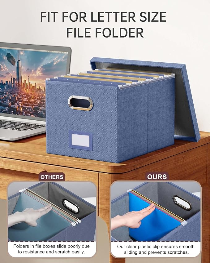 2 Pack File Storage Organizer, Document Organizer, Portable File Box - Image 4