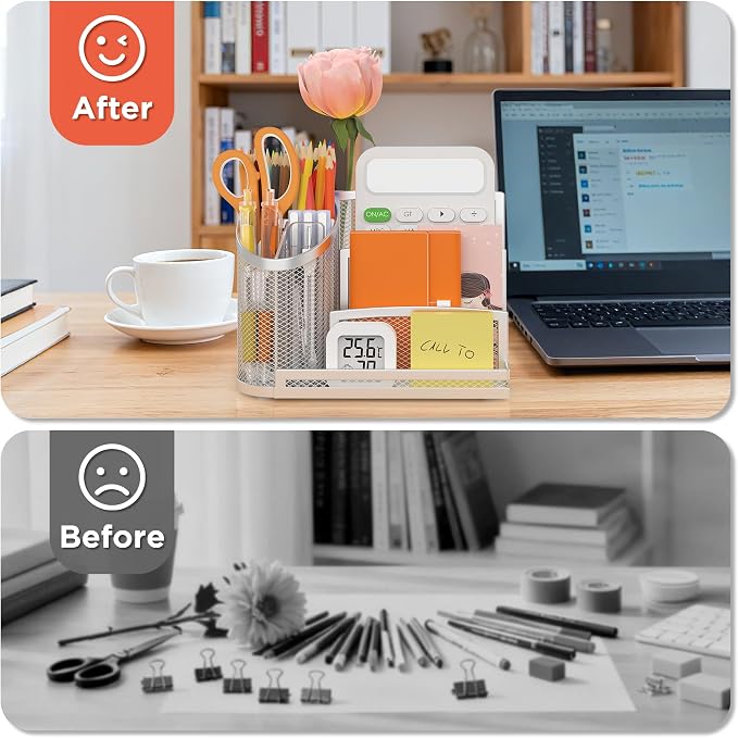 OrgMate 3 Compartment Pen Holder - Image 3
