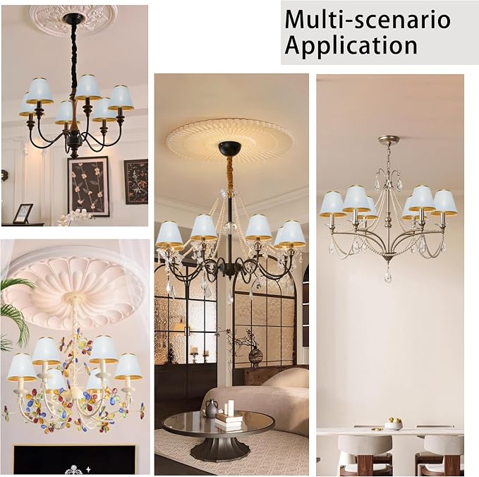 TAaMTYH small lamp shade chandelier shades set of 6，Fabric Lampshade - Image 7