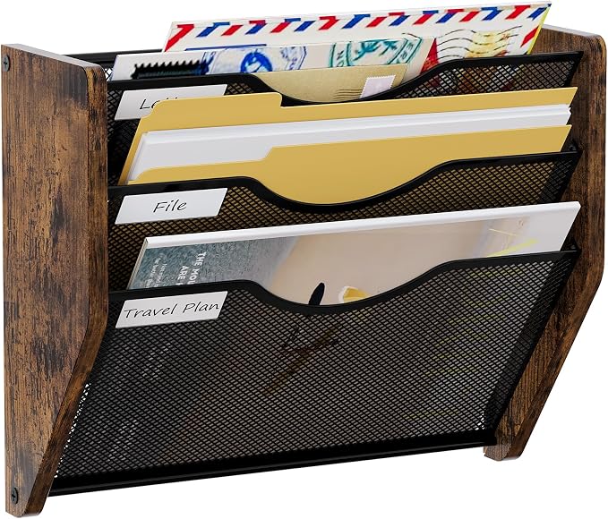 PAG-Mass Hanging Wall Files Organizer, 3 Tier Mail Organizer Wall Mounted by PAG-Mass