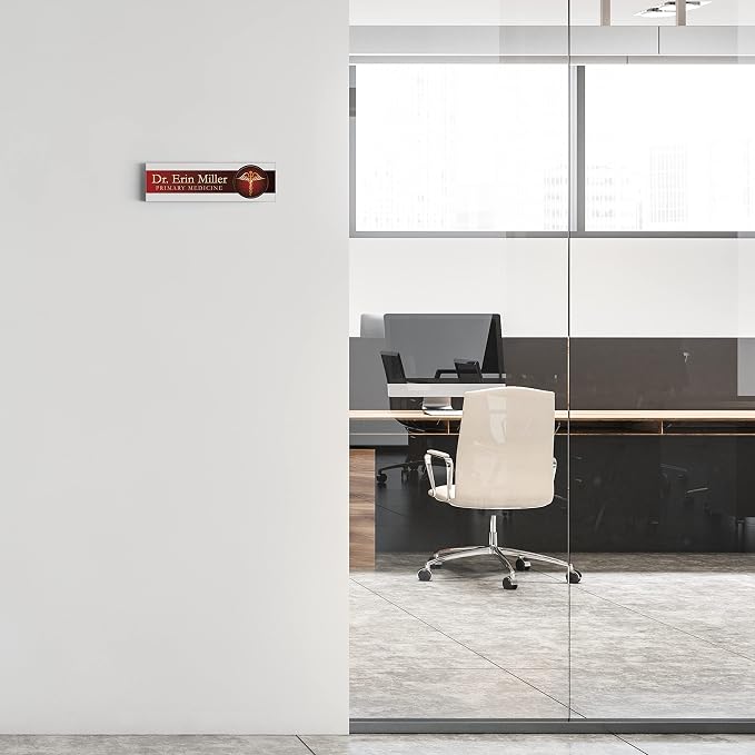 Artblox Personalized Office Desk Name Plate and Business Card Holder | Clear - Image 5