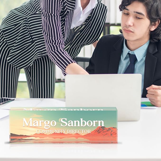 Personalized Name Plate for Desk Custom Acrylic Desk Name Plate Custom Employee - Image 2