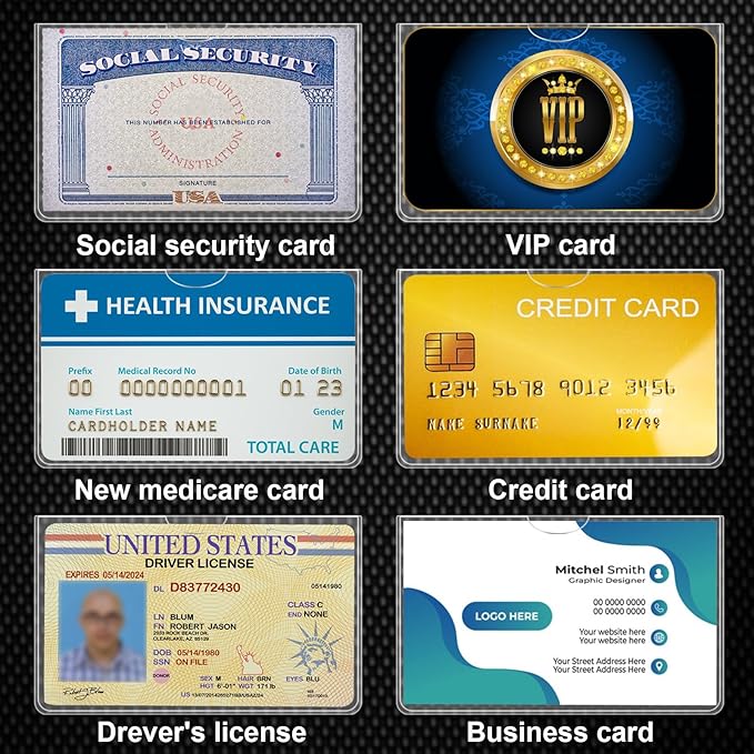 20 Pack Social Security Card Protector Medicare New Credit Card Holder - Image 6