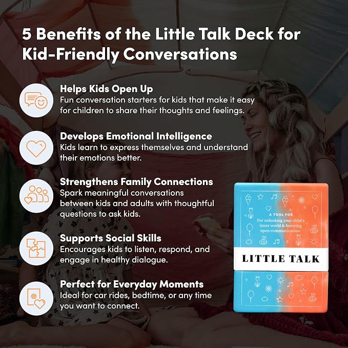 Little Talk Conversation Cards for Kids – 170 Prompts for Social Skills - Image 2