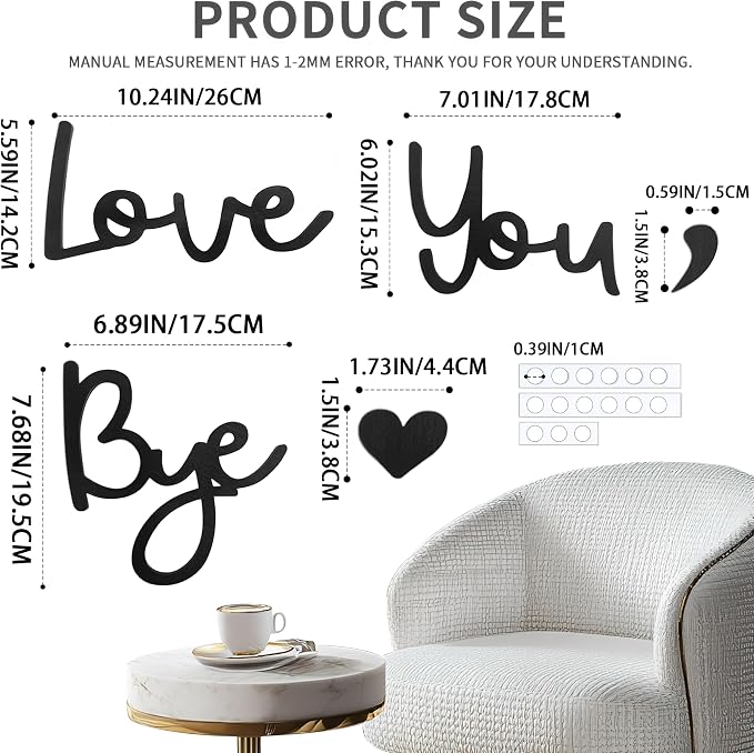 Large Love You Bye Wood Sign Home Decor, Above Door Topper Decoration, Boho - Image 4