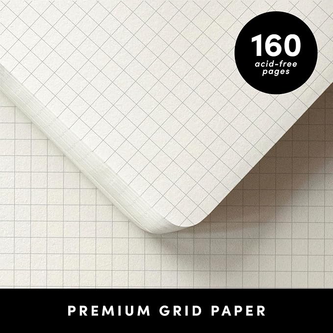 PAPERAGE Graph Paper Journal Notebook, 160 Pages, Medium 5.6 in x 8 in - Image 4