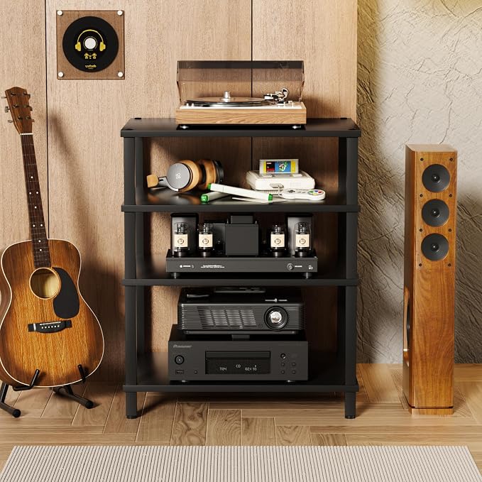 4-Tier AV Media Player Stand, Modern Stereo Cabinet, Wooden TV Stand, Game - Image 8