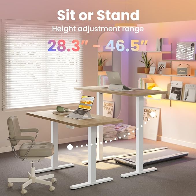 HUANUO 32" Small Electric Standing Desk Adjustable Height, 4 Memory Height - Image 4