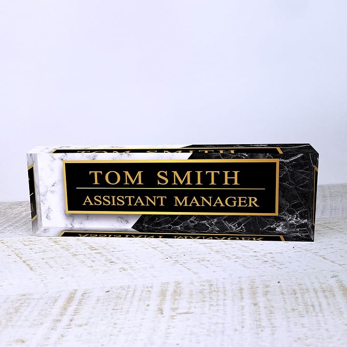Artblox Personalized Office Desk Name Plate and Business Card Holder | Clear - Image 6