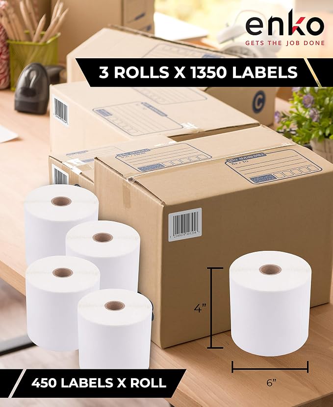 enKo 4 x 6 Direct Thermal Address & Shipping Labels Compatible - Image 2
