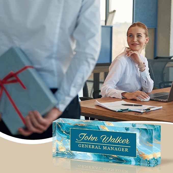 Personalized Name Plate for Desk, Custom Acrylic Desk Name Sign, Office - Image 6