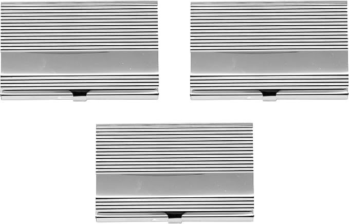 Stephanie Imports Set of 3 Slim & Minimalist Metal Business Card Holder Unisex - Image 4