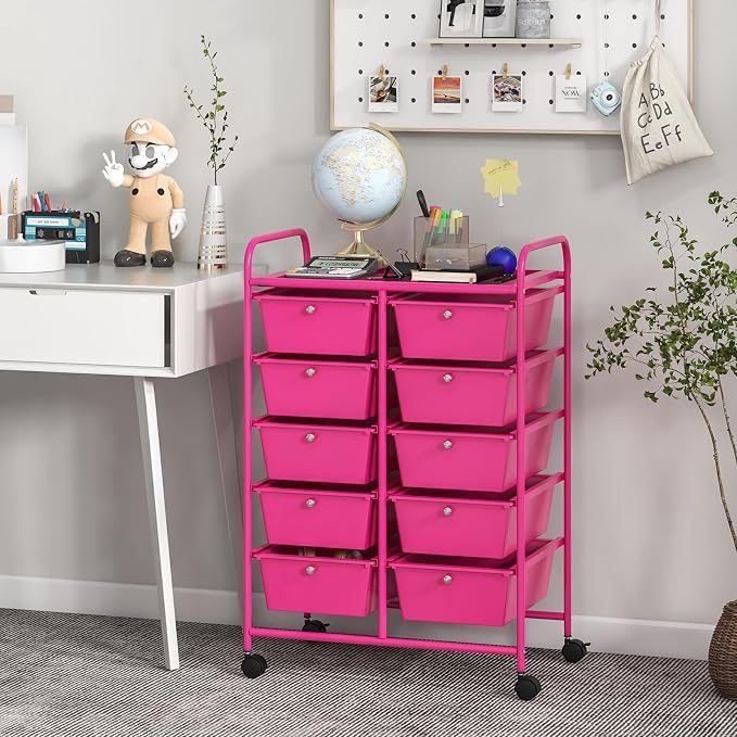 GLACER 10 Drawer Rolling Cart, Storage Cart - Image 2