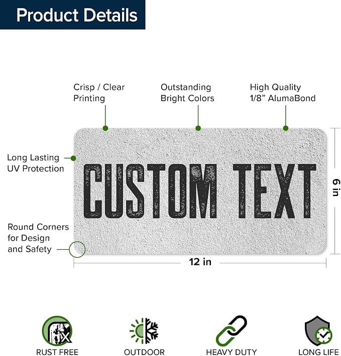 Custom Sign, Custom Street Sign, 11 Font Colors, 13 Font Styles, 4 Hole Options - Image 6