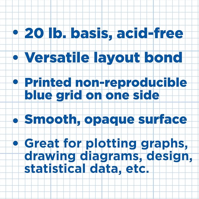 ALVIN Cross Section Graph Paper Pad 50 Sheets 17" x 22" Model 1422-12 Acid-Free - Image 3