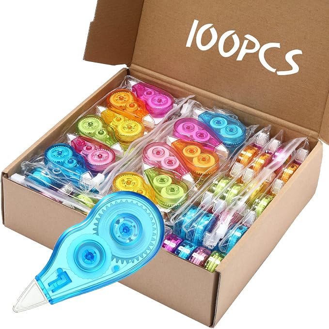 Chivao 100 Pack Mini Correction Tape Bulk Ink Corrector Eraser Tape Set Cute by Chivao