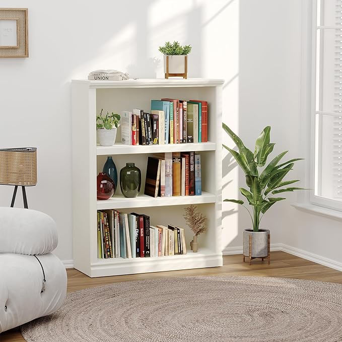 Bevfint 43 in Tall Bookcase, 3-Tier Bookshelf Open Storage, 33 inch Wide Floor - Image 2