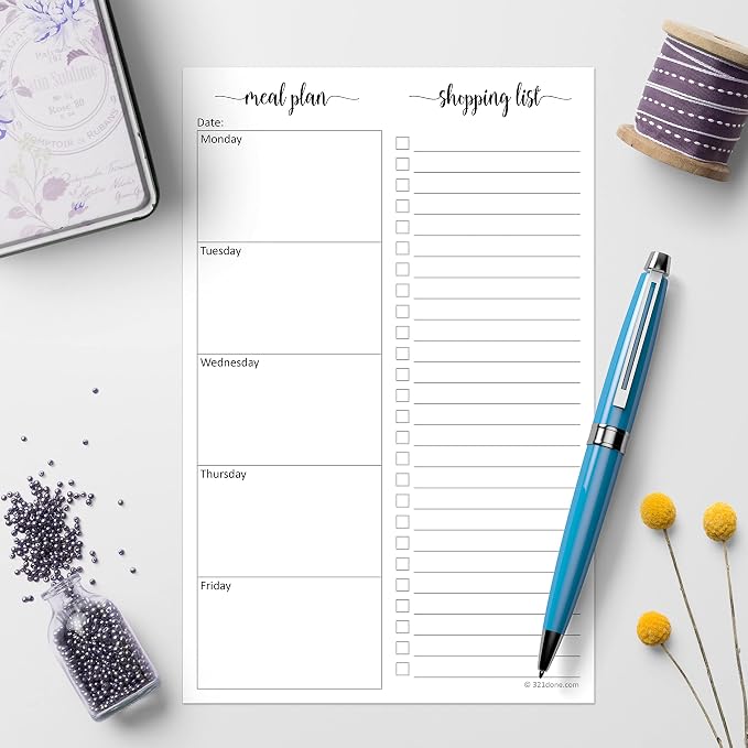 321Done Meal Planning Notepad, Made in USA, M-F Weekly Menu Planner & Grocery - Image 3