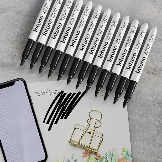 INTUNO Dry Erase Markers, Fine tip, Presentation - Image 4