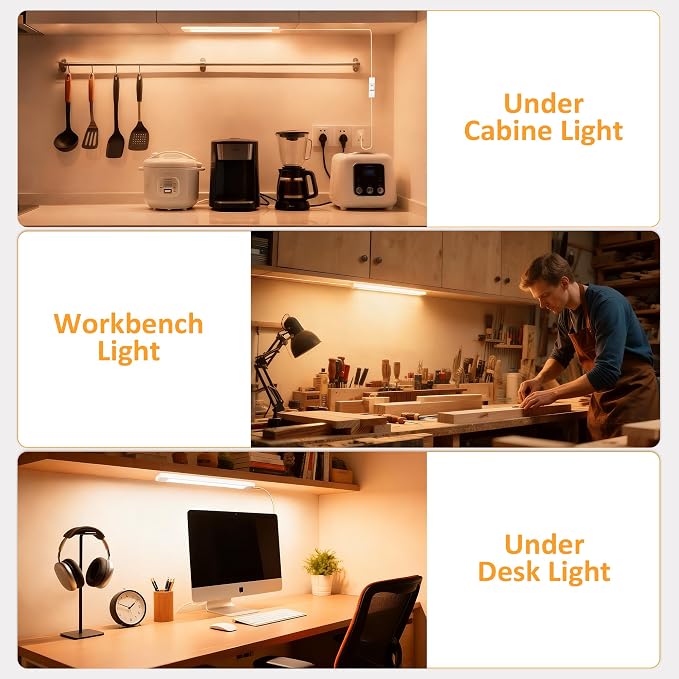 maylit Under Cabinet Lighting Plug in, 14 Inch Linkable Ultra Bright LED Light - Image 4