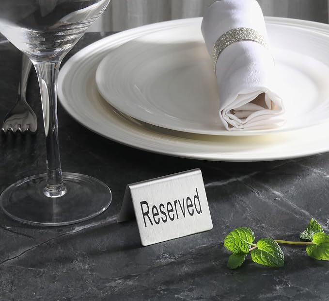 New Star Foodservice Stainless Steel Table Tent Sign - Image 4