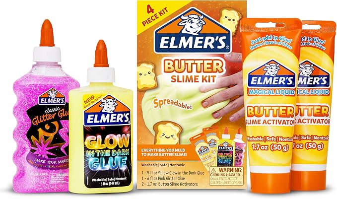 Elmer’s Butter Slime Kit, Includes Glow in the Dark Glue, Glitter Glue by Elmers