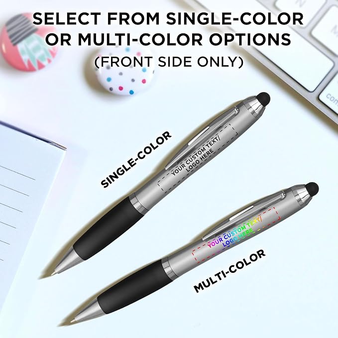 DISCOUNT PROMOS Custom Stylus Ballpoint Pens Set of 50, Personalized Bulk Pack - Image 6