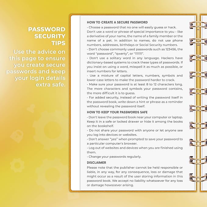 Clever Fox Password Book Spiral – Mini Internet Address & Password Organizer - Image 5