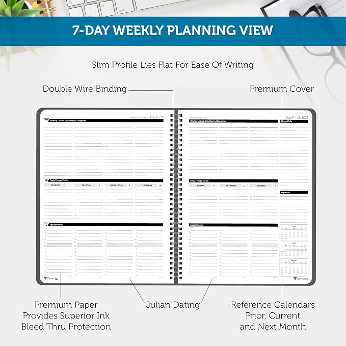Planner Pad Spiral Bound 3-Tier Funnel Down 12 Month Organizer, July 2025 – - Image 3