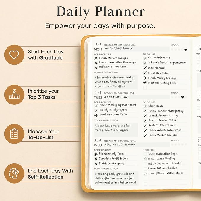 Mantra Planner 2026 Planner, Daily Journal & Gratitude Journal All-In-One - Image 4
