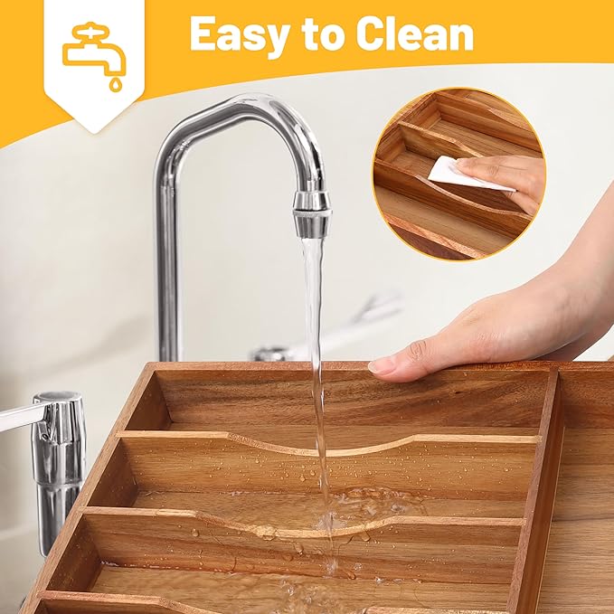 Oridom Kitchen Acacia Silverware Organizer - Image 6