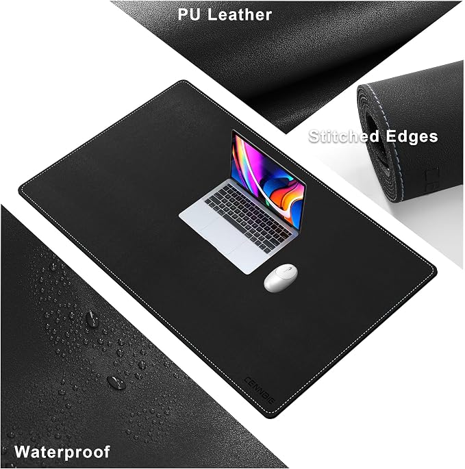 CENNBIE Leather Desk Mat Large, 43.6" x 23.6" Desk Pad Blotter Protector - Image 4