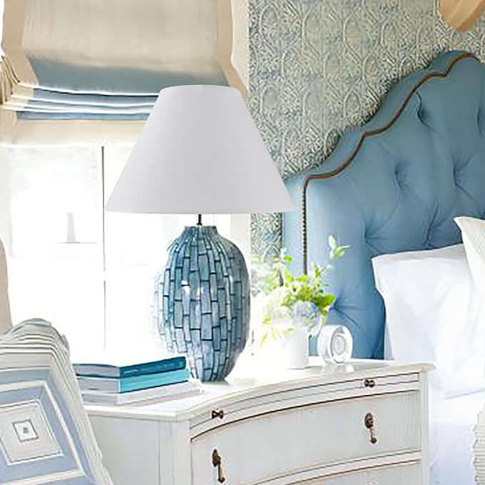 GO&SO 2pcs Pure White Large Lamp Shades, Empire Lamp Shade 6.5" Top x 16.3" - Image 9