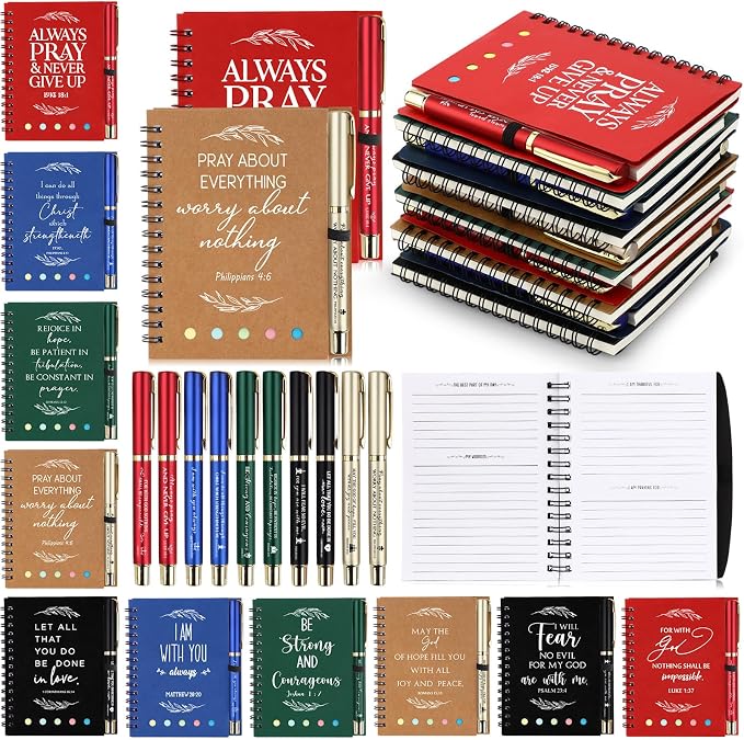 Spakon 30 Set Valentine's Day Christian Gifts Bulk Church Sticky Note Spiral by Aranorun