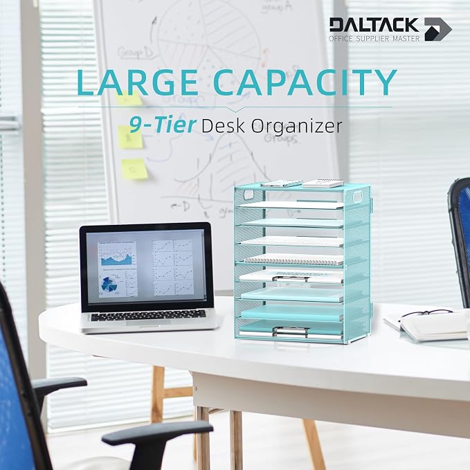 DALTACK 9-Tier Paper Letter Tray Desk Organizer - Image 2