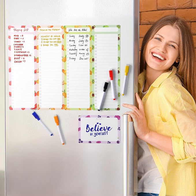Mr. Pen- 4" x 12" Magnetic Dry Erase to Do List Set, 11 Pack, Fruit Style - Image 8