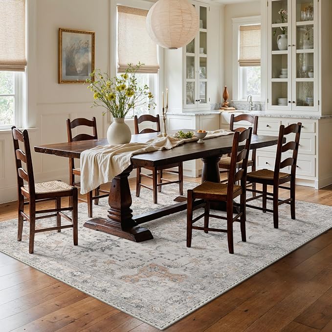 GENIMO 8x10 Area Rugs for Living Room, Machine Washable Non Slip Vintage Rugs - Image 9