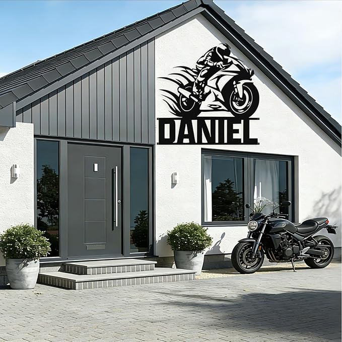 Custom Motorcycle Metal Signs Personalized Dirt Biker Name Sign Custom Garage - Image 6