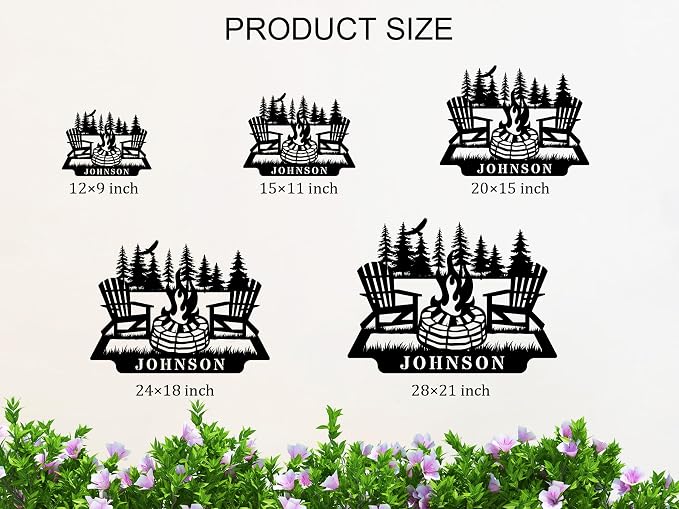 Personalized Campfire Name Metal Signs, Camper Decor, Custom Family Name Sign - Image 5