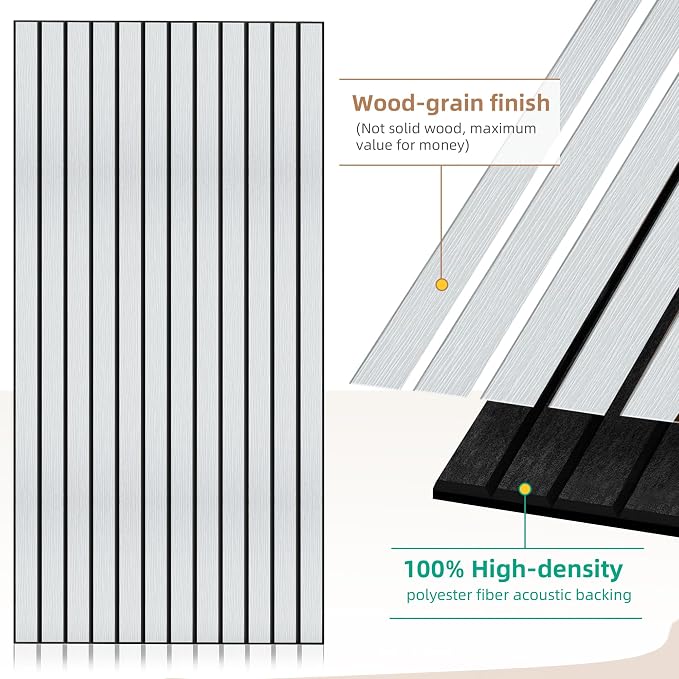 AUTORIFIC Wood Veneer Sound Panels, 10 Pack 47.2”x23.6” Wall Panels, Decorative - Image 3
