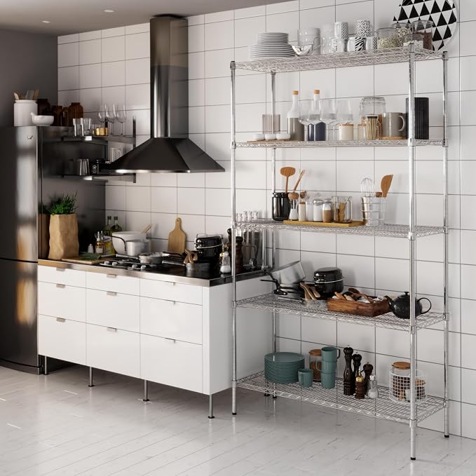 Regal Altair 18" Deep x 48" Wide x 86" Height Wire Shelving Kit | 5-Tier | NSF - Image 8