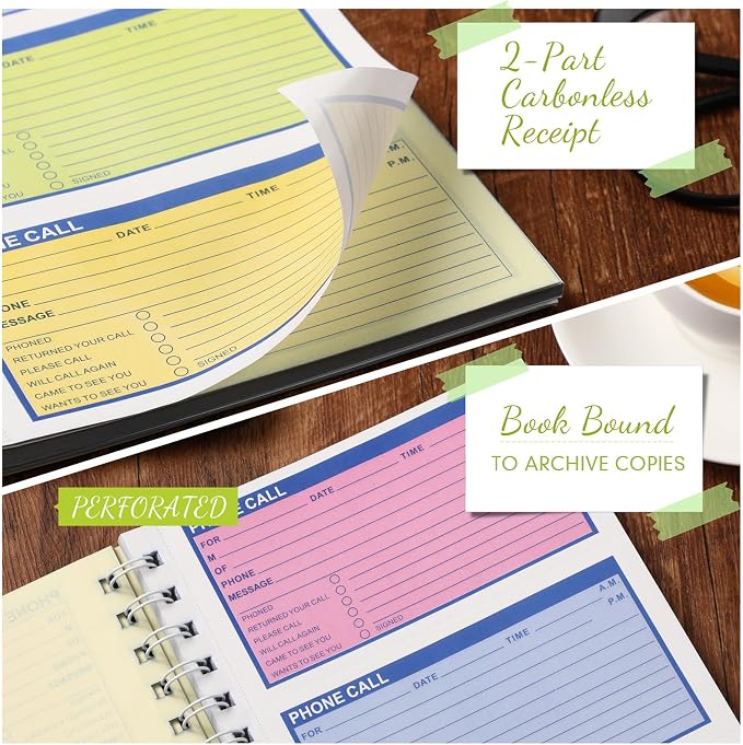 Sinmoe 1 Pcs Spiral Bound Phone Message Book - Image 3
