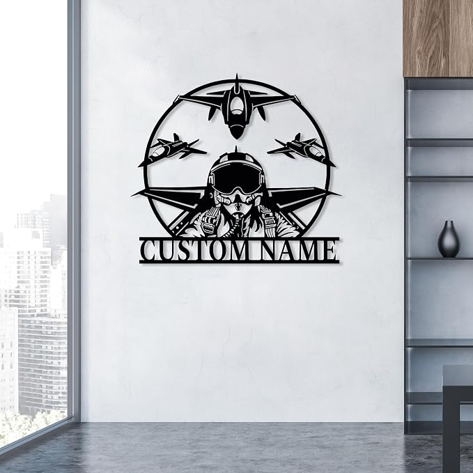 Personalized Metal Airplane Wall Art, Airplane Name Sign, Customized Pilot Name - Image 8