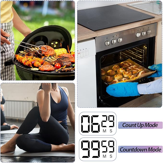 Weewooday 24 Pcs Digital Kitchen Timer Magnetic Timer Bulk On/Off Switch Minute - Image 3