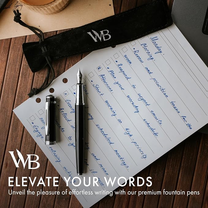 Wordsworth & Black Fountain Pen Set, Extra Fine Nib, Includes 24 Pack Ink - Image 3