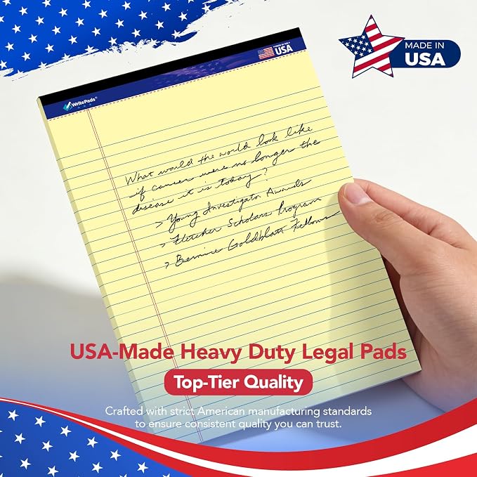 WritePads Legal Pads 8.5 x 11, Wide Ruled Note Pads, 50 Sheets, Sturdy back - Image 9